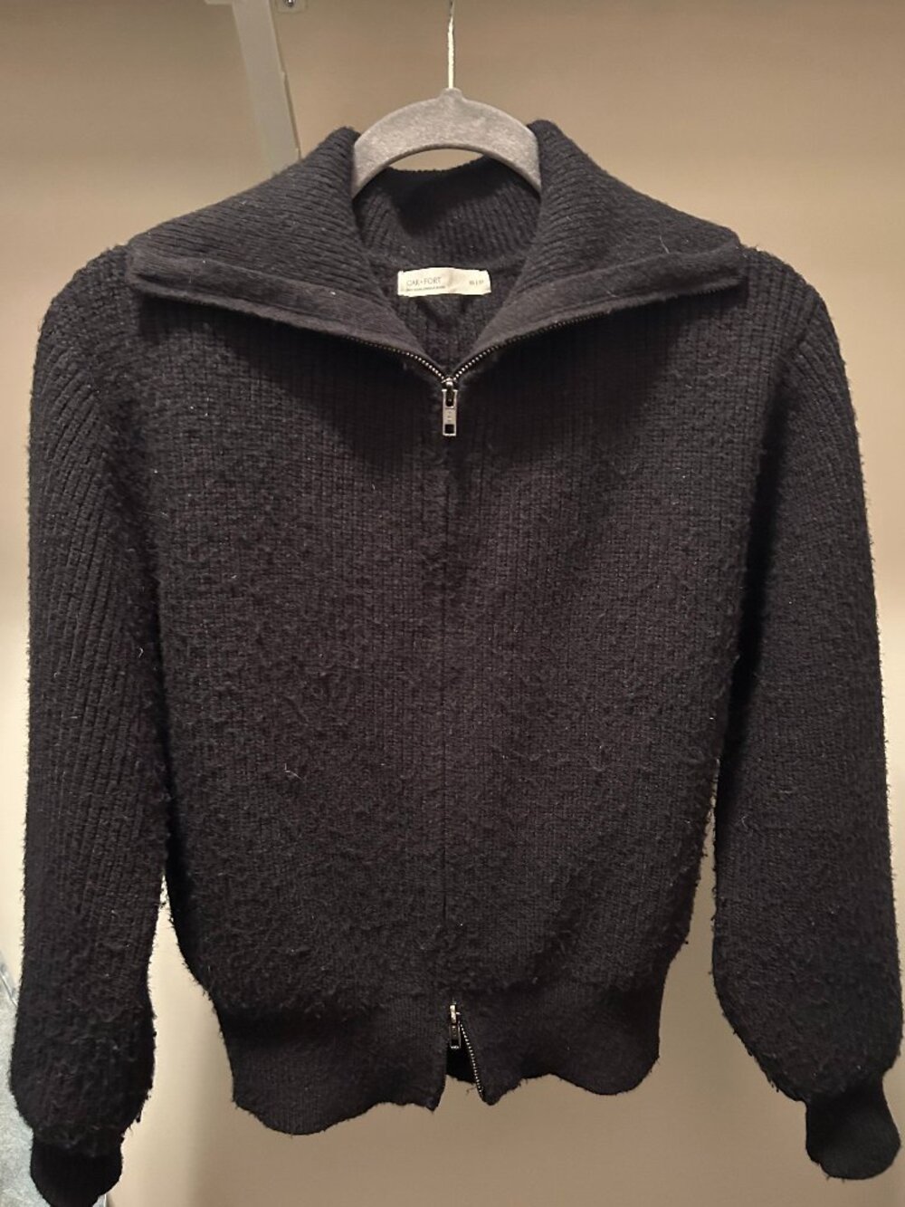 Oak + Fort Size XS High Neckline Zip-Up Knit
